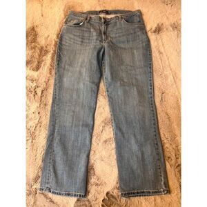 Lee Relaxed‎ Fit Straight Leg Mid Rise Jeans Comfort Stretch Denim Size 16 Short